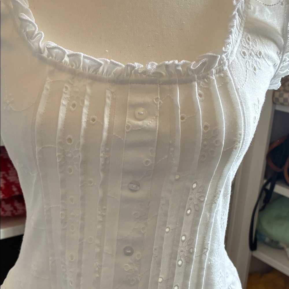 ASOS White Ruffle Trim Blouse - Picture 3 of 6